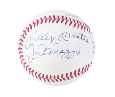 Mickey Mantle, Joe DiMaggio & Ted Williams Multi Signed OAL Brown Baseball (Beckett)